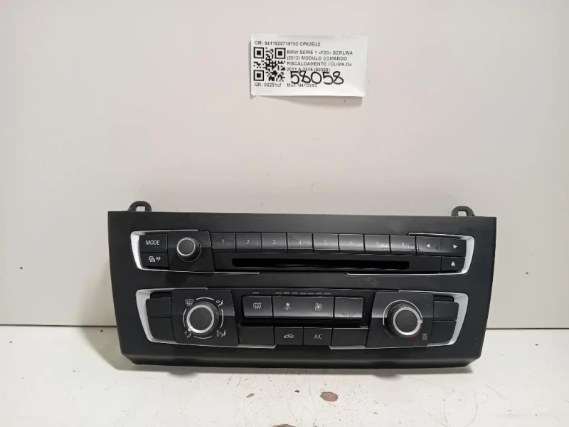 Modulo Comando Riscaldamento Clima 6411920719702 Bmw Serie 1 F20 Berlina 2012