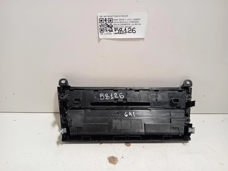Modulo Comando Riscaldamento Clima 6411933877203 Bmw Serie 2 F23 Cabrio 2014