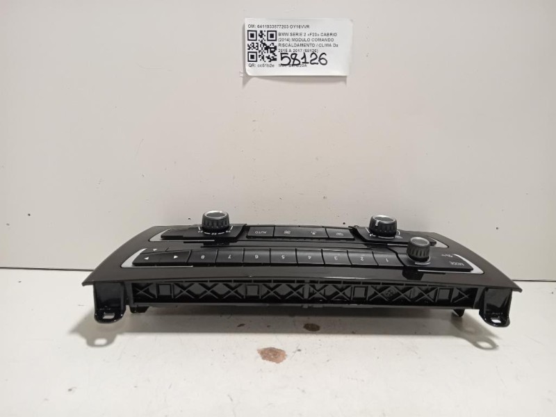Modulo Comando Riscaldamento Clima 6411933877203 Bmw Serie 2 F23 Cabrio 2014
