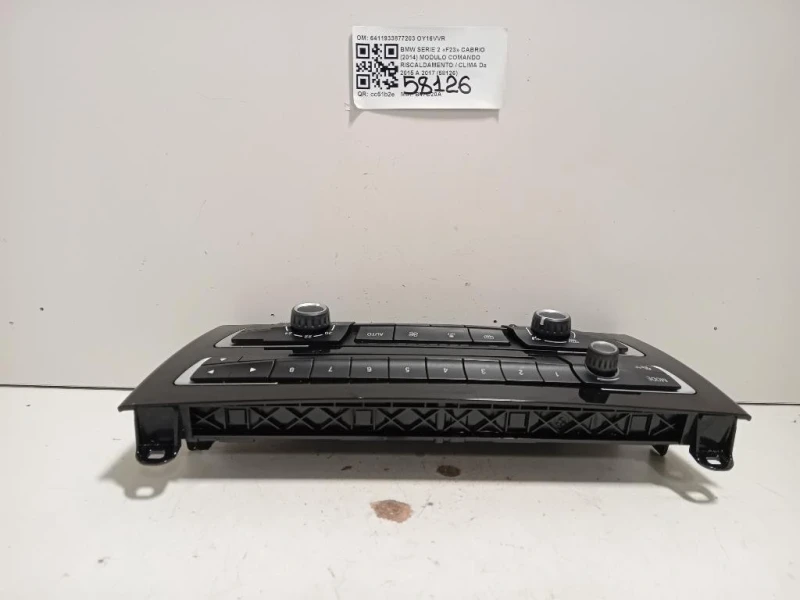 Modulo Comando Riscaldamento Clima 6411933877203 Bmw Serie 2 F23 Cabrio 2014