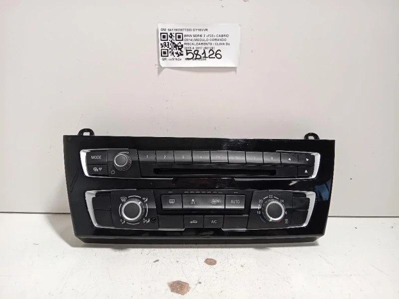 Modulo Comando Riscaldamento Clima 6411933877203 Bmw Serie 2 F23 Cabrio 2014