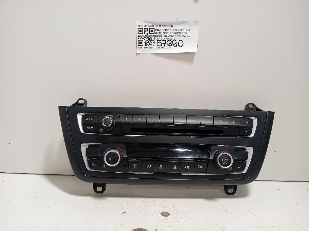 Modulo Comando Riscaldamento Clima 6411922678404 Bmw Serie 3 F30 Berlina 2012