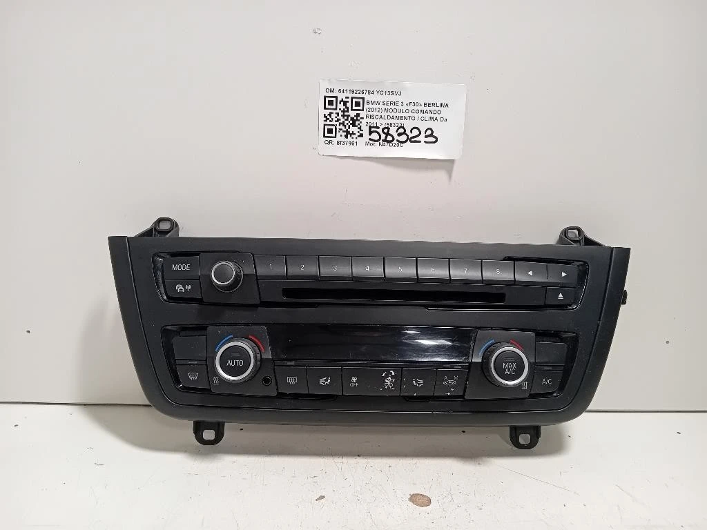 Modulo Comando Riscaldamento Clima 64119226784 Bmw Serie 3 F30 Berlina 2012