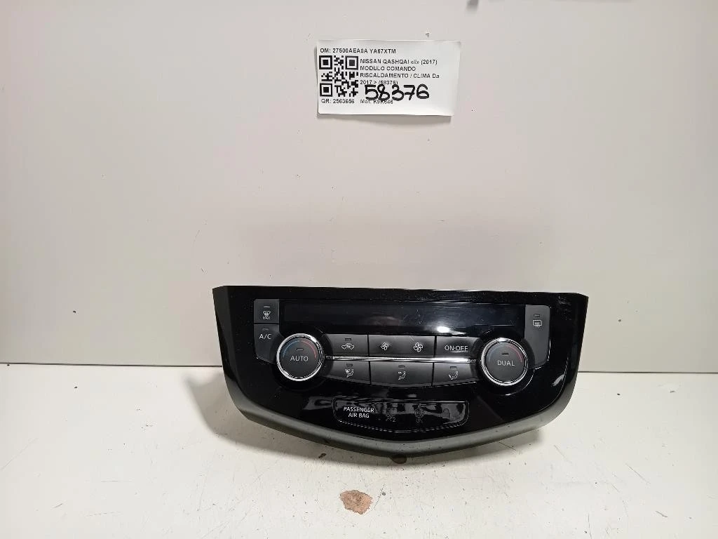 Modulo Comando Riscaldamento Clima 27500AEA0A Nissan Qashqai II 2017