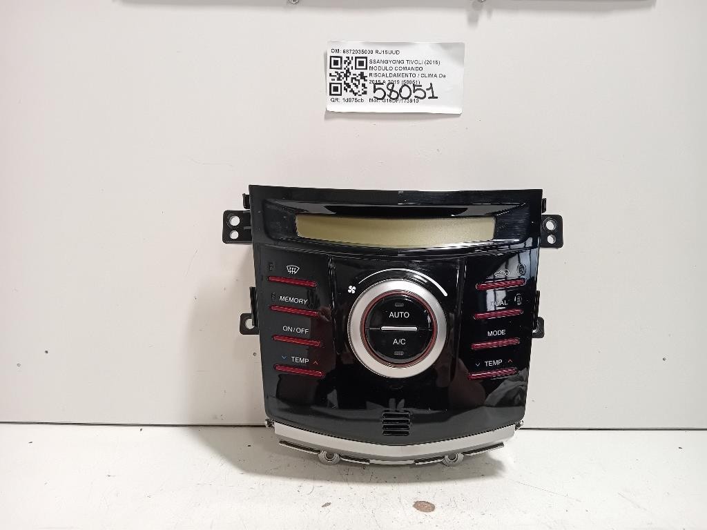 Modulo Comando Riscaldamento Clima 6872035000 Ssangyong Tivoli 2015