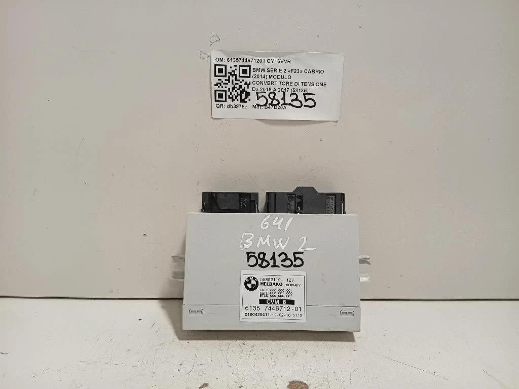Modulo Convertitore DI Tensione 6135744671201 Bmw Serie 2 F23 Cabrio 2014
