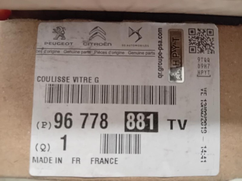 Canalina Scorrimento Cristallo Porta POST SX 96778881TV Peugeot 308 II 2017