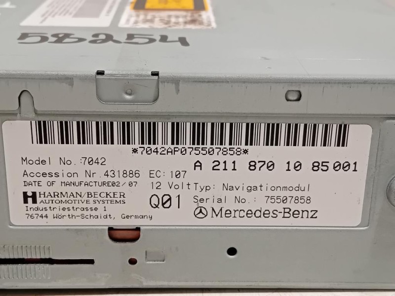 Navigatore Satellitare A2118701085 Mercedes Classe SLK R171 2004