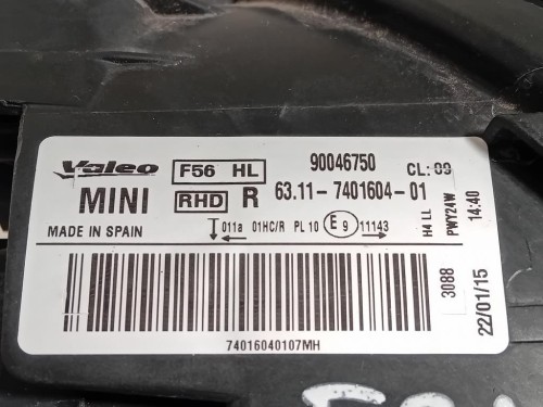 Proiettore ANT DX 63117401604 Mini MINI Cooper F56 2014