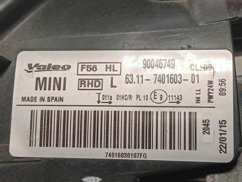 Proiettore ANT SX 63117401603 Mini MINI Cooper F56 2014