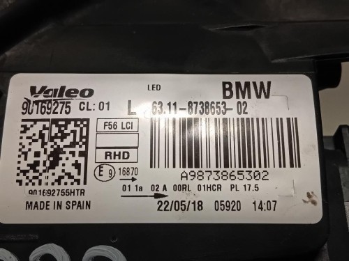 Proiettore ANT SX 63118738653 Mini MINI Cooper F56 2018