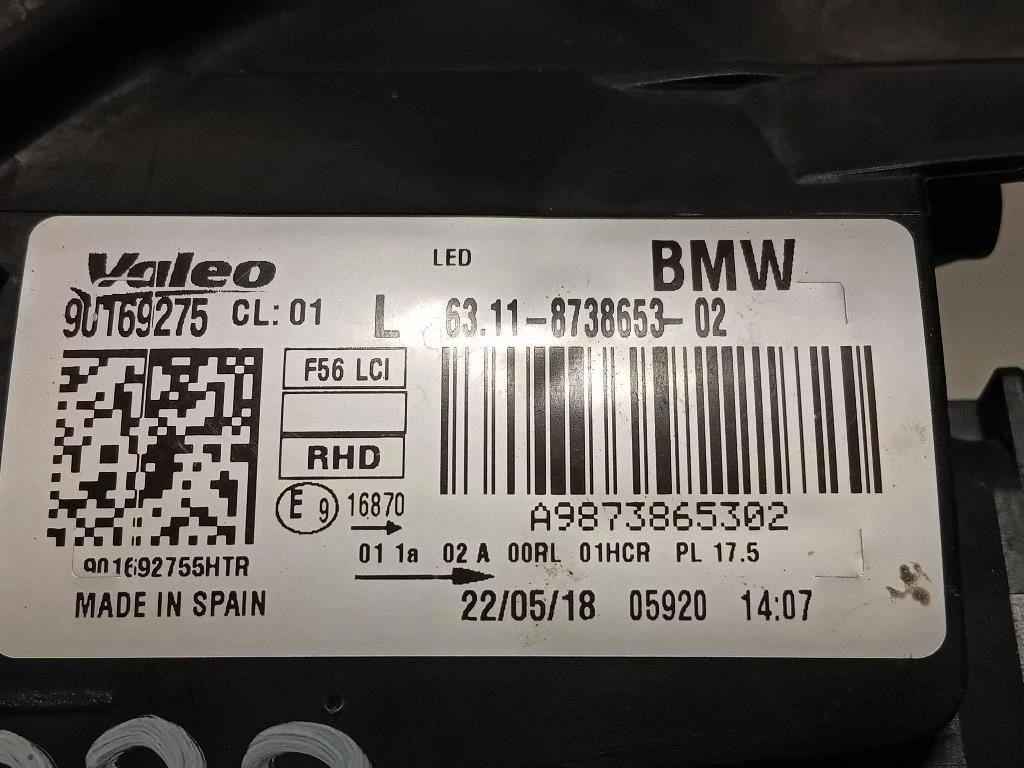 Proiettore ANT SX 63118738653 Mini MINI Cooper F56 2018