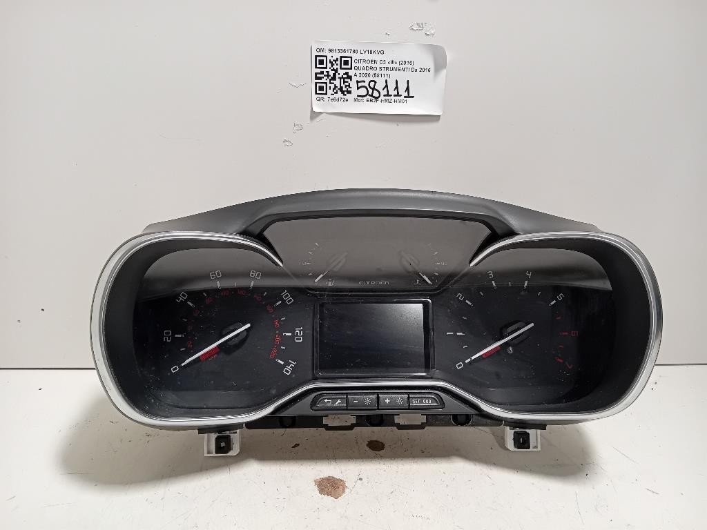 Quadro Strumenti 9813361780 Citroen C3 III 2016