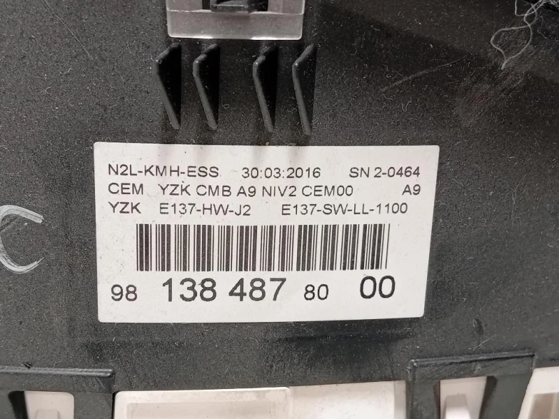 Quadro Strumenti 981384878000 Peugeot 208 I 2015