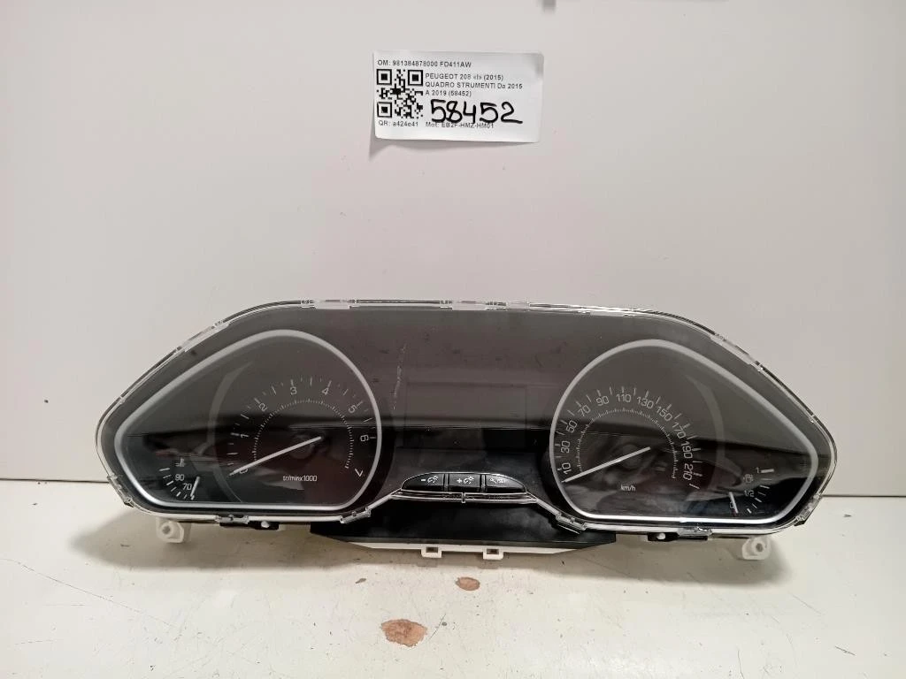 Quadro Strumenti 981384878000 Peugeot 208 I 2015