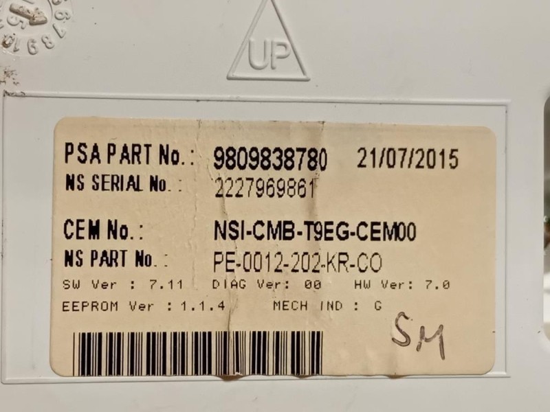 Quadro Strumenti 9809838780 Peugeot 308 II SW 2014