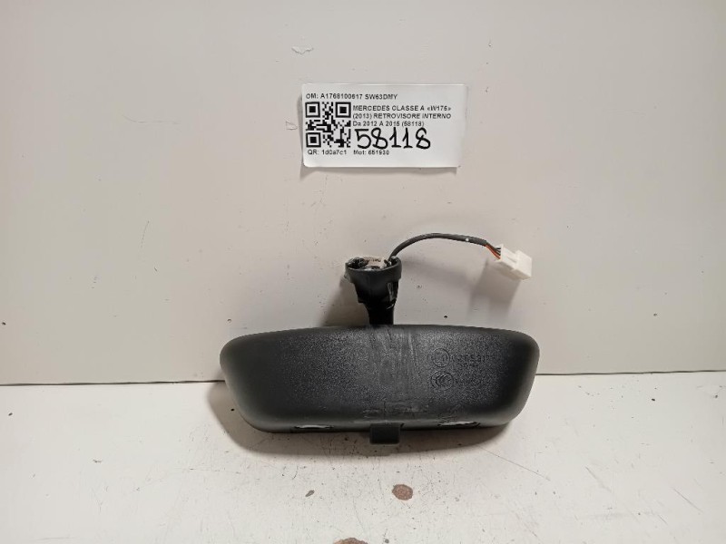 Retrovisore Interno A1768100617 Mercedes Classe A W176 2013