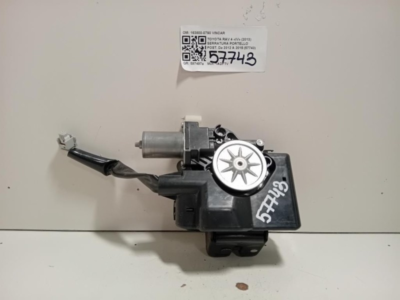 Serratura Portello POST 163800-0790 Toyota RAV 4 IV 2013
