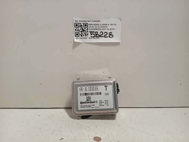 Telecamera Parabrezza ANT A0009007607 Mercedes Classe A W176 2015