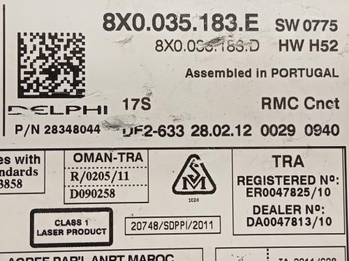 Unità Autoradio 8X0035183E Audi A1 8XA Sportback 2012