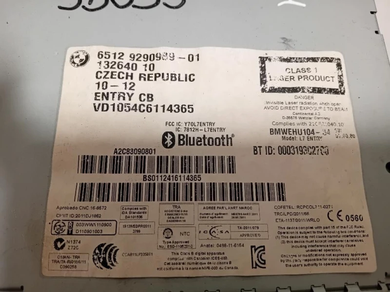 Unità Autoradio 65129290989 Bmw Serie 1 F20 Berlina 2012