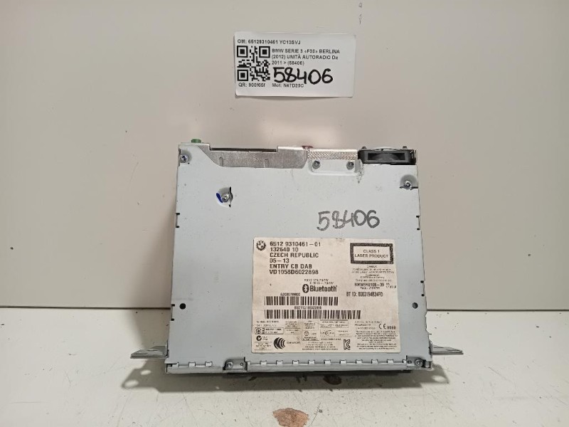 Unità Autoradio 65129310461 Bmw Serie 3 F30 Berlina 2012