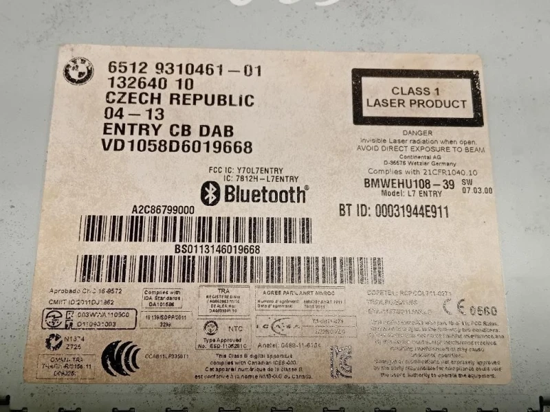 Unità Autoradio 65129310461 Bmw Serie 3 F30 Berlina 2012