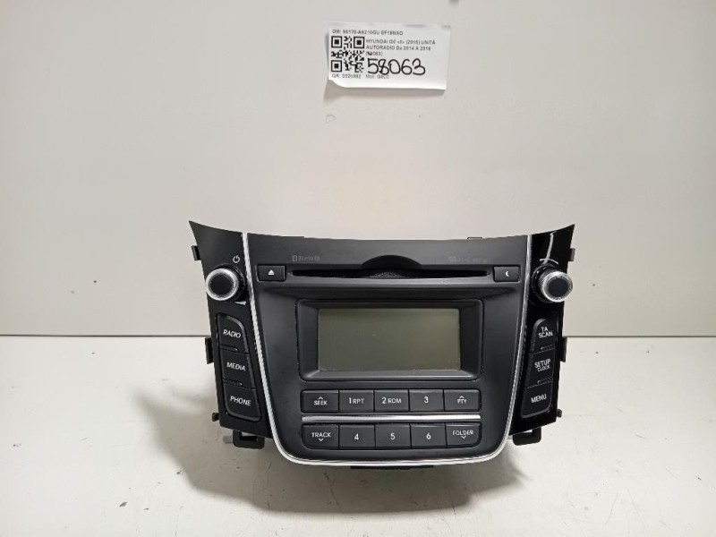 Unità Autoradio 96170-A6210GU Hyundai I30 II 2015