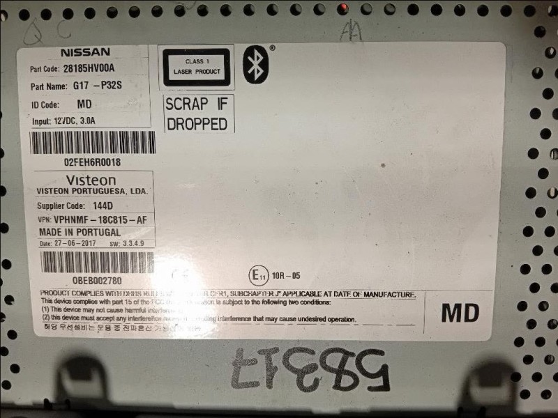 Unità Autoradio 28185HV00A Nissan Qashqai II 2017