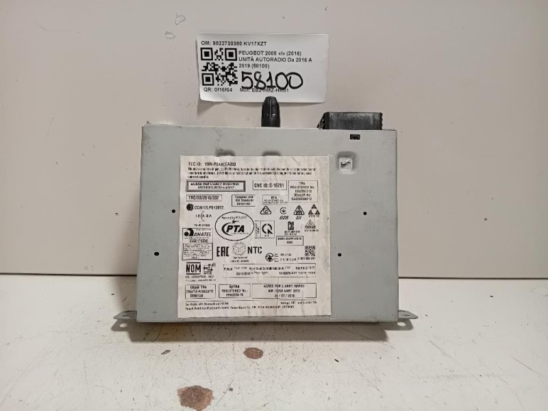 Unità Autoradio 9822730380 Peugeot 2008 I 2016