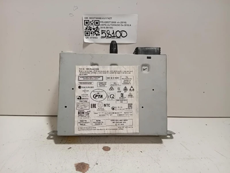 Unità Autoradio 9822730380 Peugeot 2008 I 2016