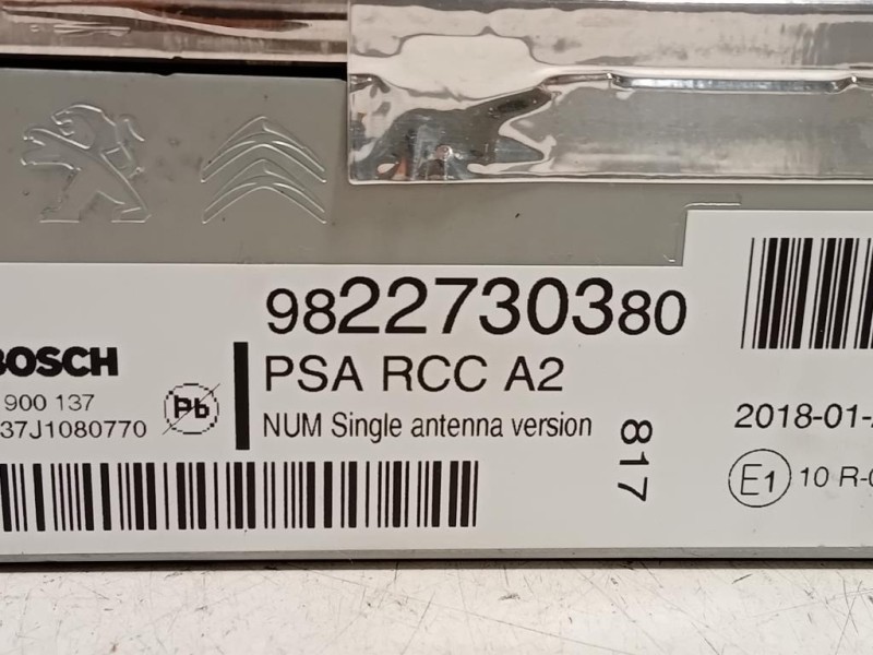 Unità Autoradio 9822730380 Peugeot 2008 I 2016