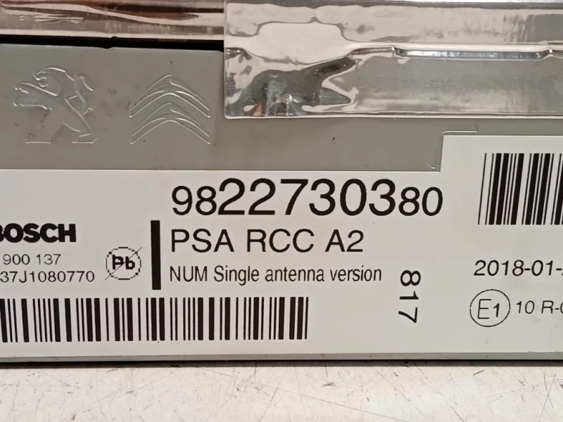 Unità Autoradio 9822730380 Peugeot 2008 I 2016