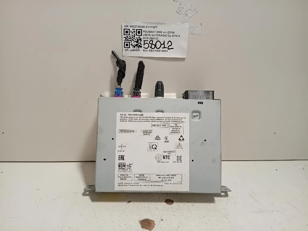 Unità Autoradio 9822730380 Peugeot 2008 I 2016