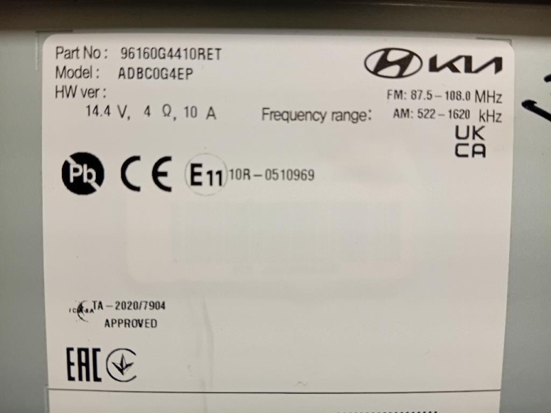 Unita DI Comando Multimediale 96160G4410RET Hyundai I30 III CW 2020