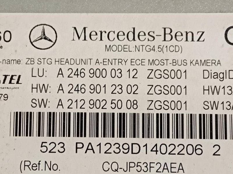 Unita DI Comando Multimediale A2469000312 Mercedes Classe A W176 2013