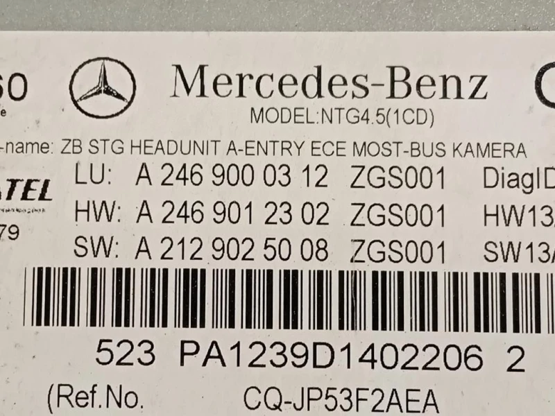 Unita DI Comando Multimediale A2469000312 Mercedes Classe A W176 2013