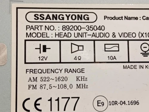 Unita DI Comando Multimediale 89200-35040 Ssangyong Tivoli 2015