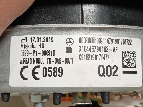 Air-bag Guidatore 00086055009-310445798162 Mercedes Classe A W177 2018