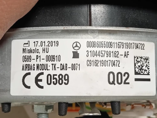 Air-bag Guidatore 00086055009-310445798162 Mercedes Classe A W177 2018