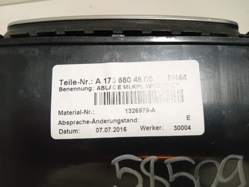 BOX Portaoggetti Centrale A1766804600 Mercedes Classe A W176 2015