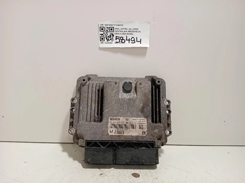 Centralina Iniezione 55570807 Opel Zafira B 2005