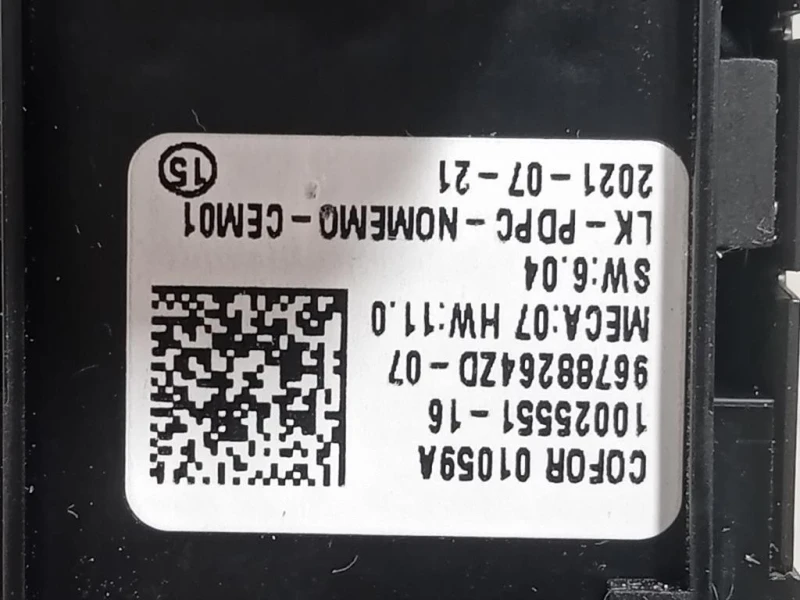 Interruttore Alzacristalli ANT SX 96788264ZD Citroen C3 Aircross 2017