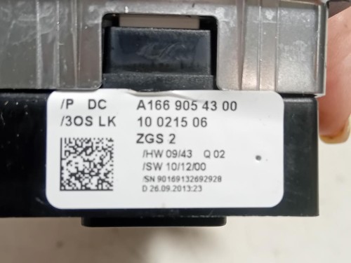 Interruttore Alzacristalli ANT SX A1669054300 Mercedes Classe A W176 2013