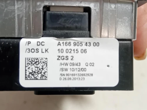 Interruttore Alzacristalli ANT SX A1669054300 Mercedes Classe A W176 2013