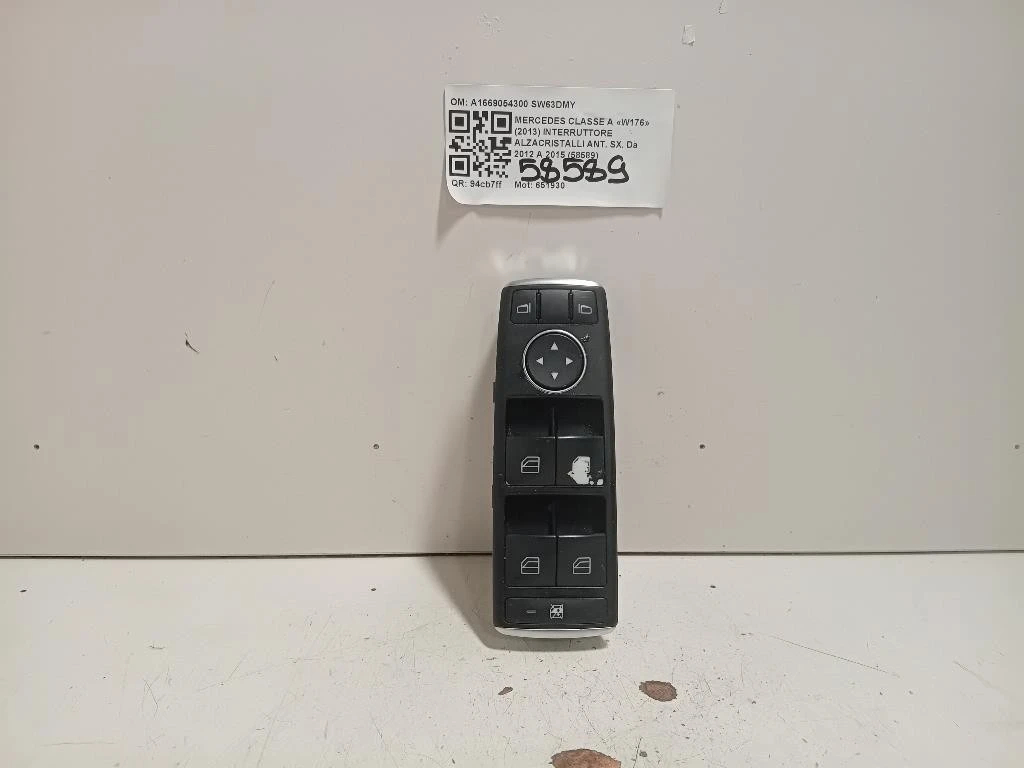 Interruttore Alzacristalli ANT SX A1669054300 Mercedes Classe A W176 2013