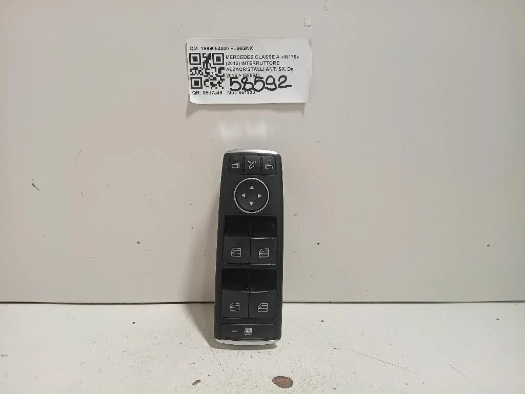 Interruttore Alzacristalli ANT SX 1669054400 Mercedes Classe A W176 2015
