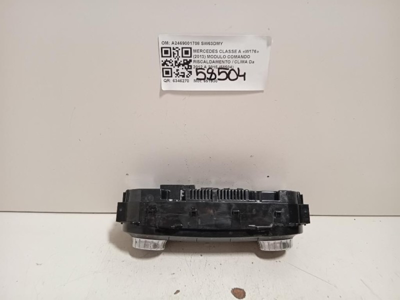 Modulo Comando Riscaldamento Clima A2469001708 Mercedes Classe A W176 2013