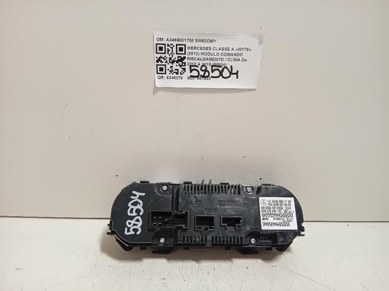 Modulo Comando Riscaldamento Clima A2469001708 Mercedes Classe A W176 2013