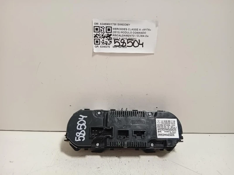 Modulo Comando Riscaldamento Clima A2469001708 Mercedes Classe A W176 2013